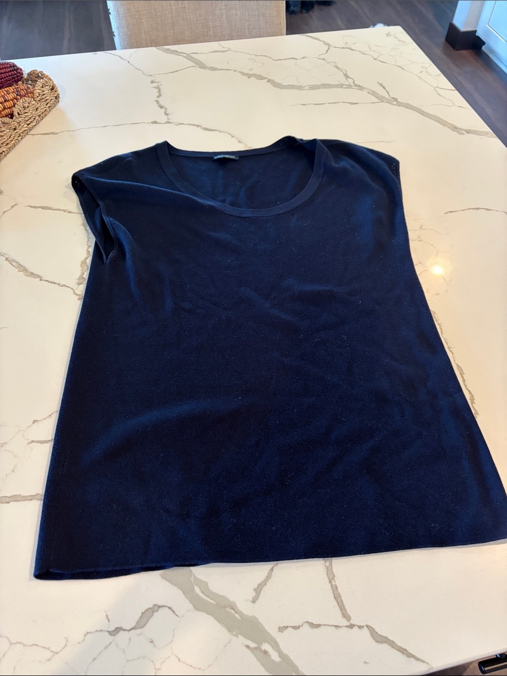 Talbots Navy Sleeveless Scoop-Neck Knit Tank